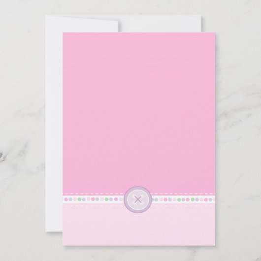 Invitation Mignonne comme un bouton (Pastels) Premier anniver (Dos)