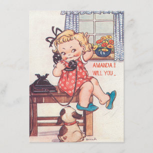 Invitation Mignonne coutume d'être ma servante/servante d'hon