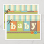 Invitation mignonne couvrante de baby shower (Devant / Derrière)