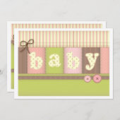 Invitation mignonne couvrante de baby shower (Devant / Derrière)