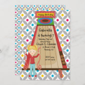 Invitation mignonne d'anniversaire de filles de (Devant / Derrière)