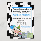 Invitation mignonne d'anniversaire de garçons de (Devant / Derrière)