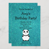 Invitation mignonne d'anniversaire de panda (Devant / Derrière)