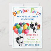 Invitation mignonne d'anniversaire de panda (Devant)