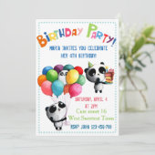 Invitation mignonne d'anniversaire de panda (Debout devant)
