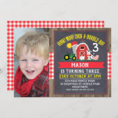 Invitation mignonne d'anniversaire de photo de (Devant / Derrière)