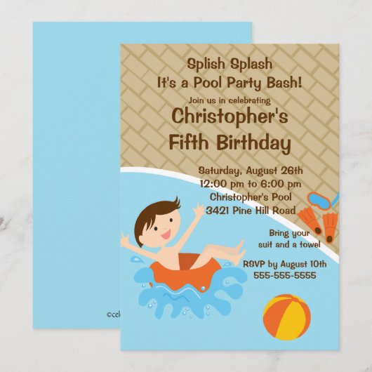 Invitation MIGNONNE d'anniversaire de réception au (Devant / Derrière)