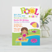 Invitation mignonne d'anniversaire de réception au (Debout devant)