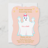 Invitation mignonne de Baby Shower avec fantôme (Devant)