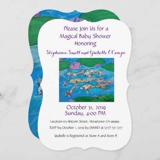 Invitation mignonne de baby shower d'animal (Devant / Derrière)