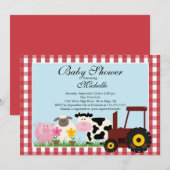 Invitation mignonne de baby shower d'animaux de (Devant / Derrière)