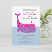 Invitation mignonne de baby shower de baleine de (Debout devant)