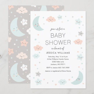 Invitation mignonne de baby shower de cadre de