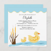 Invitation MIGNONNE de baby shower de canard de (Devant / Derrière)