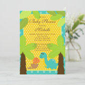 Invitation mignonne de baby shower de Dinasaur de (Debout devant)