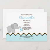 Invitation mignonne de baby shower de garçon (Devant / Derrière)