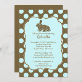 Invitation mignonne de baby shower de garçon de (Devant / Derrière)