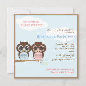 Invitation mignonne de baby shower de jumeaux de (Dos)