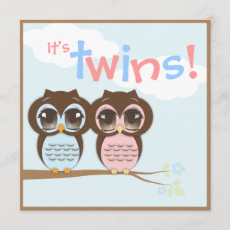 Invitation mignonne de baby shower de jumeaux de
