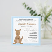 Invitation mignonne de baby shower de kangourou - (Debout devant)