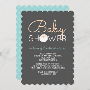 Invitation mignonne de baby shower de moutons