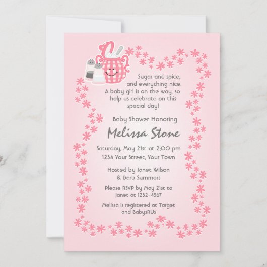 Invitation mignonne de baby shower de sucre et (Devant)