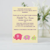 Invitation mignonne de baby shower d'éléphants (Debout devant)