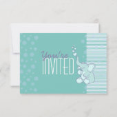 Invitation mignonne de bleu d'aqua de baby shower (Dos)