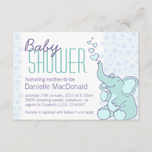 Invitation mignonne de bleu d'aqua de baby shower