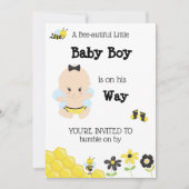 Invitation mignonne de douche de bébé d'abeille de (Devant)