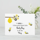 Invitation mignonne de douche de bébé d'abeille de (Debout devant)