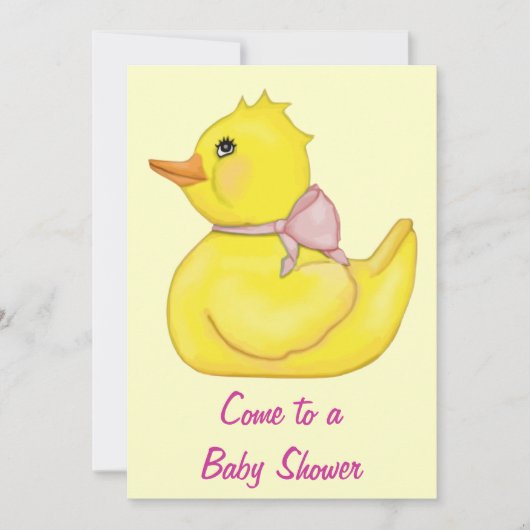 Invitation mignonne de douche de canard de bébé de (Devant)