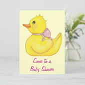 Invitation mignonne de douche de canard de bébé de (Debout devant)