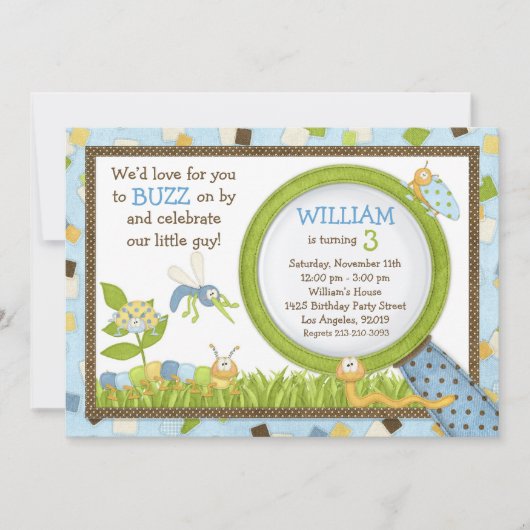 Invitation mignonne de fête d'anniversaire (Devant)