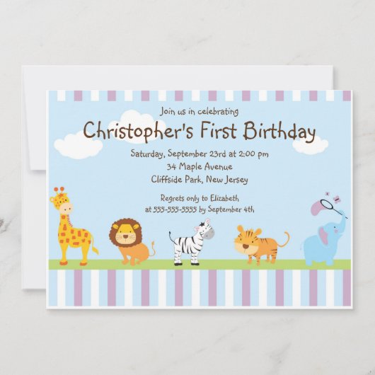 Invitation mignonne de fête d'anniversaire (Devant)