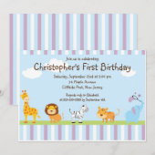 Invitation mignonne de fête d'anniversaire (Devant / Derrière)