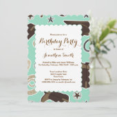 Invitation mignonne de fête d'anniversaire de (Debout devant)