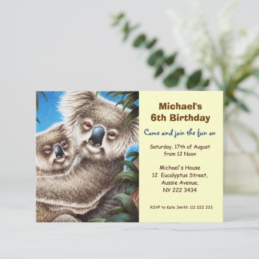 Invitation mignonne de fête d'anniversaire de (Debout devant)