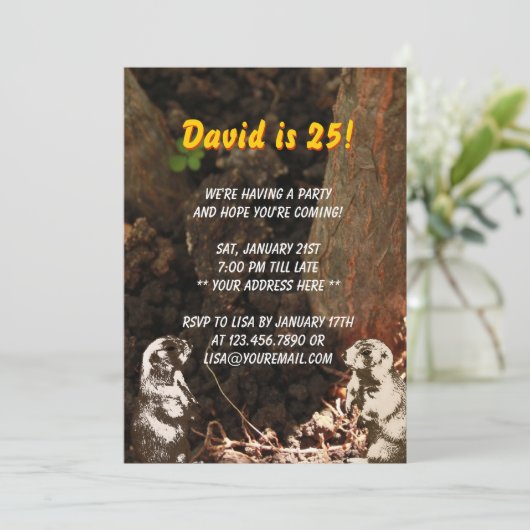 Invitation mignonne de fête d'anniversaire de (Debout devant)