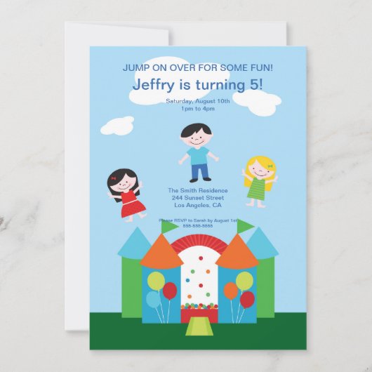 Invitation mignonne de fête d'anniversaire de (Devant)