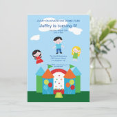 Invitation mignonne de fête d'anniversaire de (Debout devant)