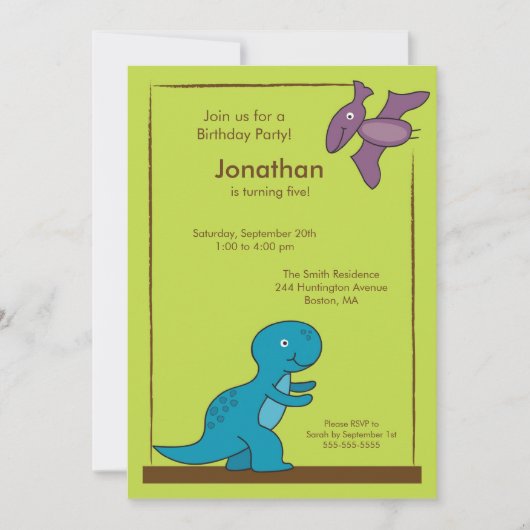 Invitation mignonne de fête d'anniversaire de (Devant)