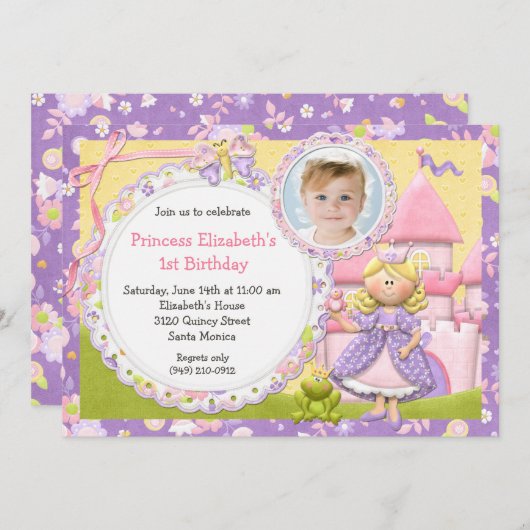 Invitation mignonne de fête d'anniversaire de (Devant / Derrière)