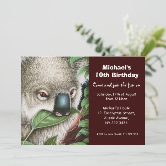 Invitation mignonne de fête d'anniversaire de (Debout devant)