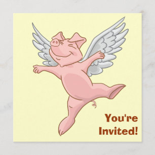 Invitation mignonne de fête d'anniversaire de porc