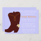 Invitation mignonne de Fête de la mariée de botte (Devant / Derrière)