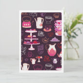 Invitation mignonne de motif de petit gâteau de (Debout devant)