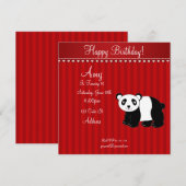 Invitation mignonne de panda (Devant / Derrière)