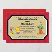 Invitation MIGNONNE de partie d'anniversaire de (Devant / Derrière)