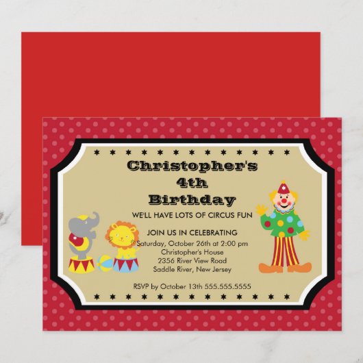 Invitation MIGNONNE de partie d'anniversaire de (Devant / Derrière)